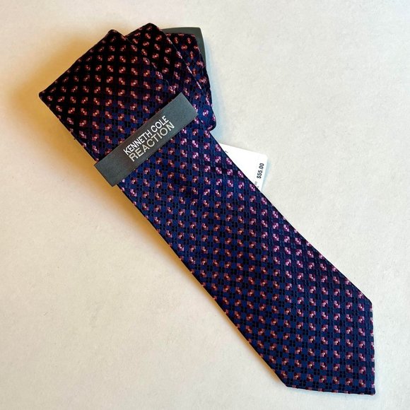 Kenneth Cole Reaction Tie / Necktie - Blue Pink  NWT - Picture 2 of 4